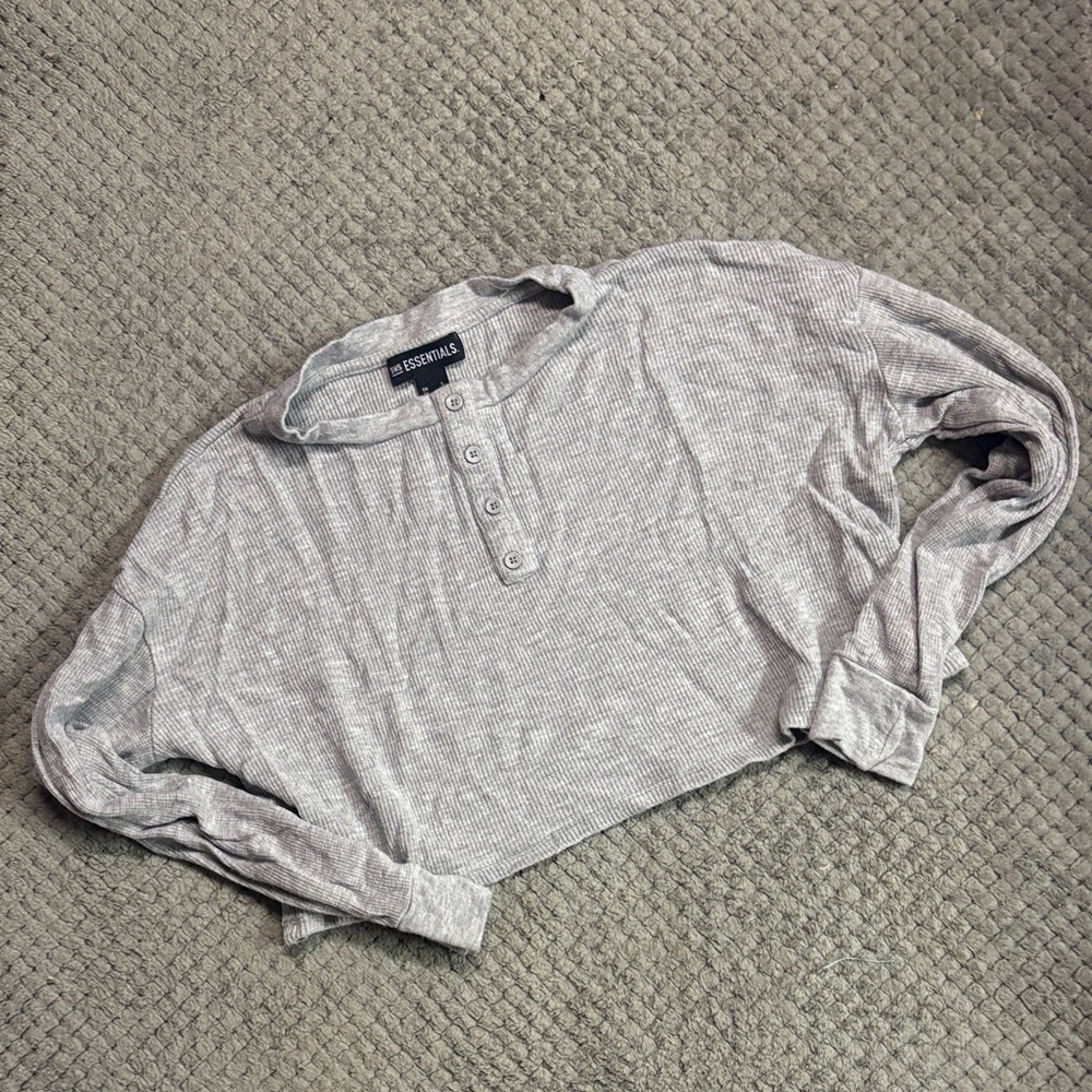 Essentials Light Gray Ribbed Top